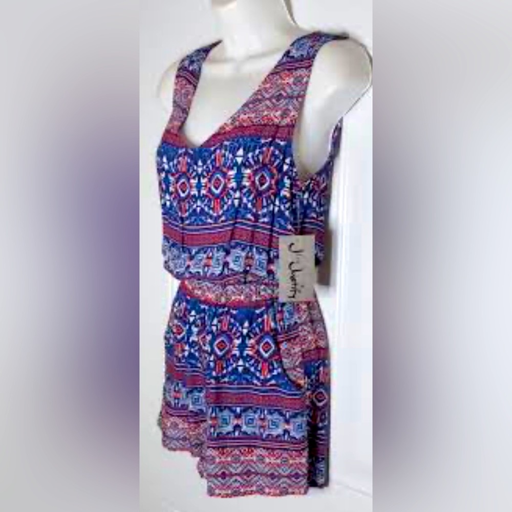 J for Justify Halter Geometric Romper